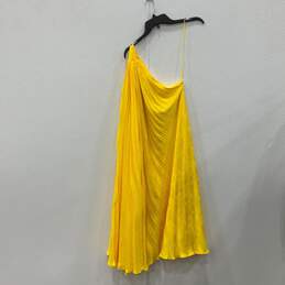 NWT Banana Republic Womens Yellow One Shoulder Ruffle Mini Dress Size XS