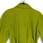NWT Womens Green Notch Collar Corduroy Long Sleeve Belted Trench Coat Sz L image number 4