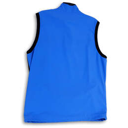 Mens Blue Black Sleeveless Mock Neck 1/4 Zip Golf Vest Size Large alternative image