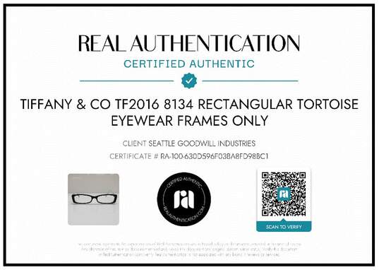 AUTHENTICATED TIFFANY & CO TF2016 RECTANGULAR EYEGLASS FRAMES ONLY W/ CASE image number 2