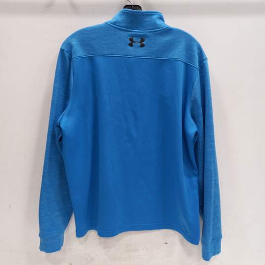 Under Armour Men's Blue 1/4 Zip Pullover Jacket Sweater Size L image number 2