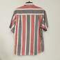 Mens Multicolor Cotton Striped Short Sleeve Collared Button Up Shirt Size M image number 2
