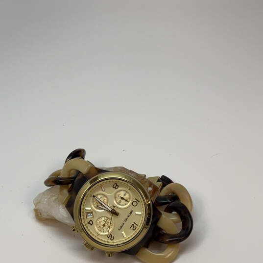 Designer Michael Kors Runway MK4270 Gold-Tone Chronograph Analog Wristwatch image number 2