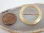 Vintage 14K Yellow Gold Brushed Open Circle Brooch 3.5g image number 3
