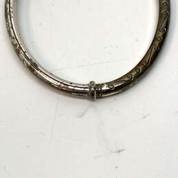 Designer Brighton Silver-Tone Rhinestone Charm Engraved Bangle Bracelet alternative image