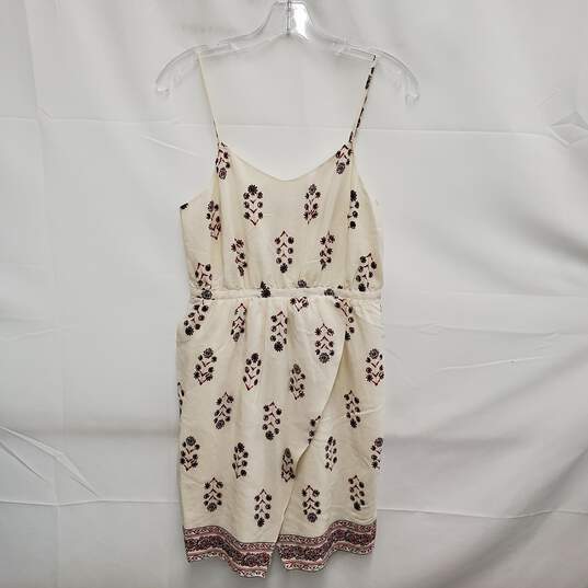 Madewell WM's 100% Silk & Polyester Tulip Print Ivory Mini Dress Size 2 image number 2
