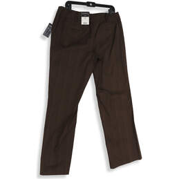 NWT Womens Brown Flat Front Stretch Pockets Straight Leg Dress Pants Sz 16 alternative image