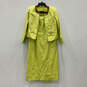 Womens Yellow Beaded Three-Piece Crop Top Blazer & Skirt Suit Set Size 12 image number 1