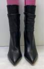 Nine West Black Leather Scrunchy Pleated Ankle Heel Boots Size 9 M image number 2