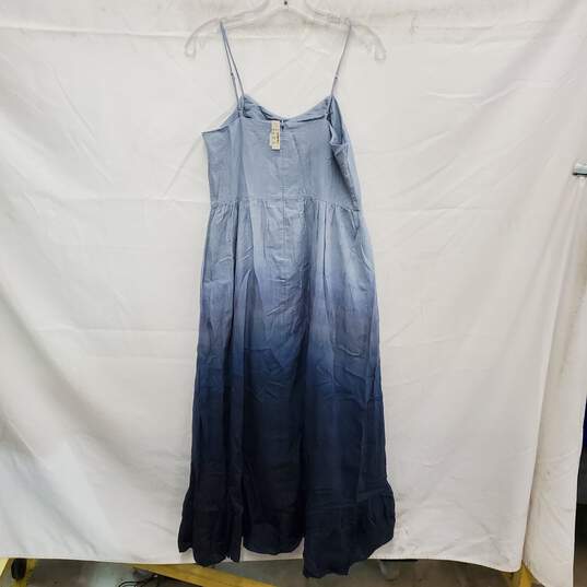 NWT Madewell WM's Dip Dye Cami Pintuck 2 Tone Blue Ruffle Dress Size 2 image number 2