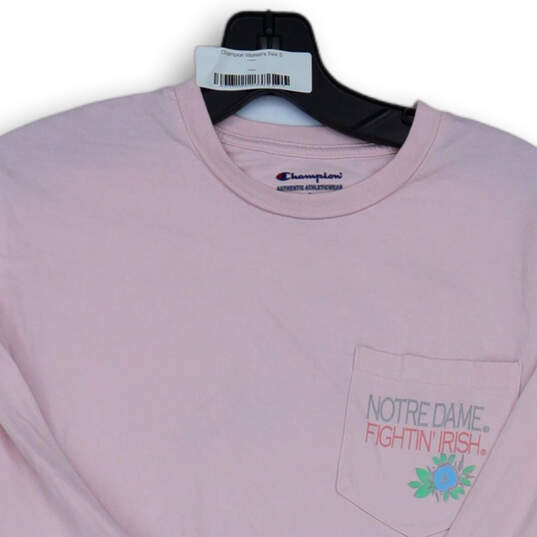 Buy the Womens Pink Notre Dame Irish Long Sleeve Pullover T-Shirt Size S | GoodwillFinds