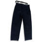 Mens Black Pinstripe Flat Front Pockets Straight Leg Dress Pants Size 30/30 image number 2