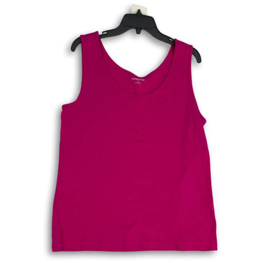 Lands' End Womens Pink Sleeveless Scoop Neck Pullover Blouse Top Size Large image number 1