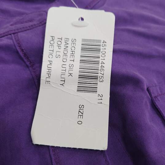 Chico's Women's Purple Button Up Shirt Size 0 image number 3