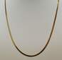 14K Yellow Gold Herringbone Chain Necklace 4.4g image number 1