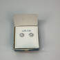Designer Stella & Dot Silver-Tone Crystal Cut Stone Stud Earrings With Box image number 2
