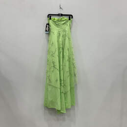 NWT Womens Green Glitter Strapless Back Zip Long Maxi Dress Size 5/6 alternative image