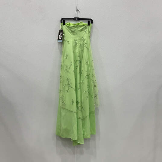 NWT Womens Green Glitter Strapless Back Zip Long Maxi Dress Size 5/6 image number 2