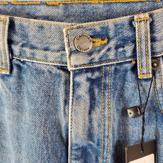 Carmar Women Blue Stone Washed High Waisted Jeans Sz 28 NWT image number 4