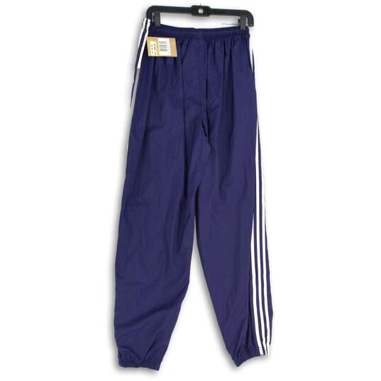 NWT Adidas Womens Blue Pleated Elastic Waist Tapered Leg Track Pants Size XL image number 1