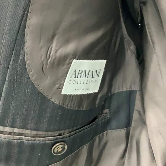 Armani Collezioni Mens Brown Peak Lapel Two Button Blazer Size 40R With COA image number 6