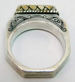 Brighton Sterling Silver Basket Weave Scroll Geometric Ring 11.4g alternative image