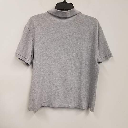 Mens Gray Heather Short Sleeve Collared Casual Polo Shirt Size Large image number 2