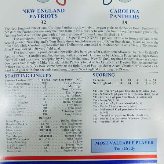 2004 Super Bowl XXXVIII Uniform Worn Patch Patriots vs. Panthers image number 3