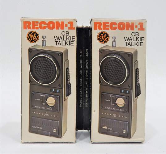 Vintage 1977 GE Recon-1 CB Walkie Talkie Radios 3-5960C Pair IOB image number 1