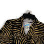 NWT Womens Black Beige Animal Print 3/4 Sleeve Collared Blouse Top Size XS image number 3