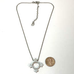 Designer Swarovski Silver-Tone Clear Rhinestone Pendant Necklace With Box alternative image