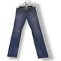 Womens Light Blue Flat Front Coin Pocket Distressed Denim Jeans Size Medium image number 1