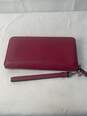 Certified Authentic Coach Wine Color Wristlet image number 2