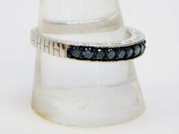 Sterling Silver 0.33 CTTW Blue Diamond Band Ring 3.3g alternative image
