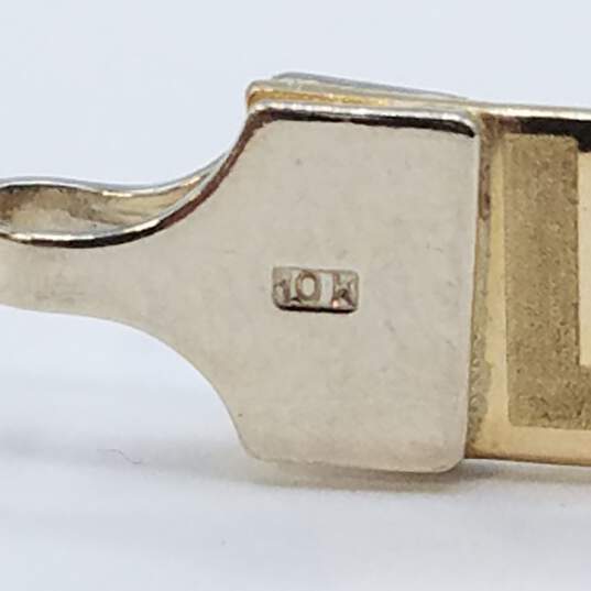 B 10K Gold Greek Key Panel 7in Bracelet 7.4g image number 3