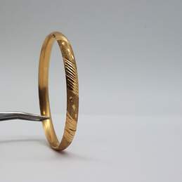 14k Gold Chiseled 7mm Slide Out Bangle Bracelet Damage  7.2g alternative image