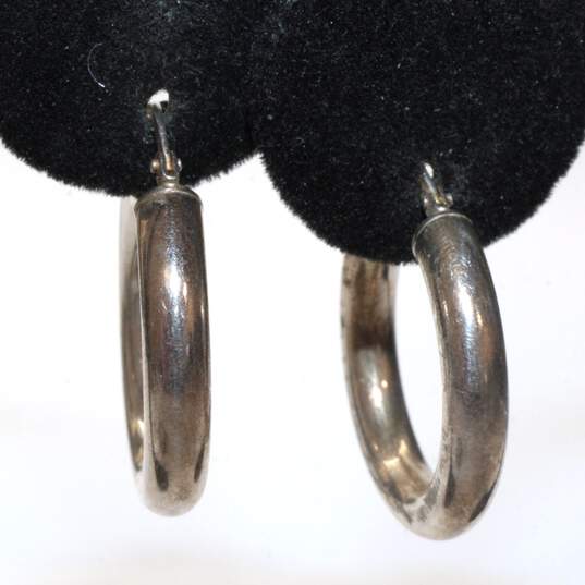 Sterling Silver Hoop Earrings Set Of 3 image number 3