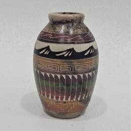 Native American Navajo Horse Hair Pottery 5" Vase Signed alternative image