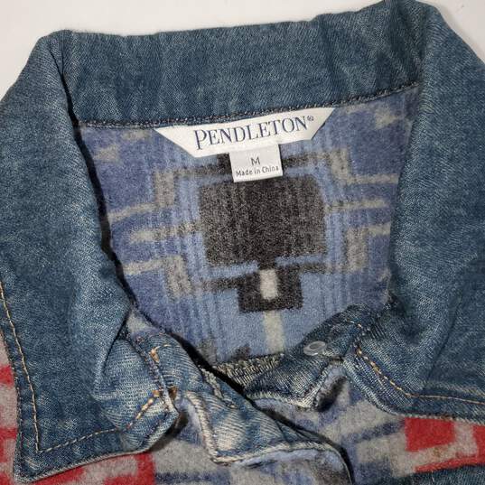 Pendleton Wool/Cotton Button Up Denim Vest Jacket Size M image number 3