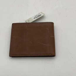 NWT Mens Brown Leather Inner Divider Multiple Card Holder Bi-Fold Wallet
