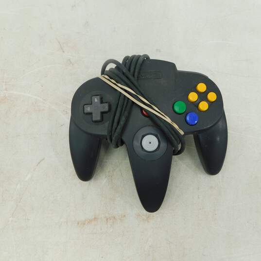 4 Nintendo 64 Black Controllers image number 2