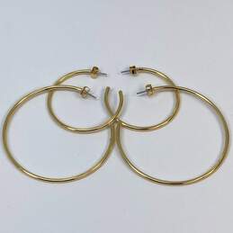 Set Of 2 Designer J. Crew Gold-Tone Semi Circle Hoop Earrings alternative image