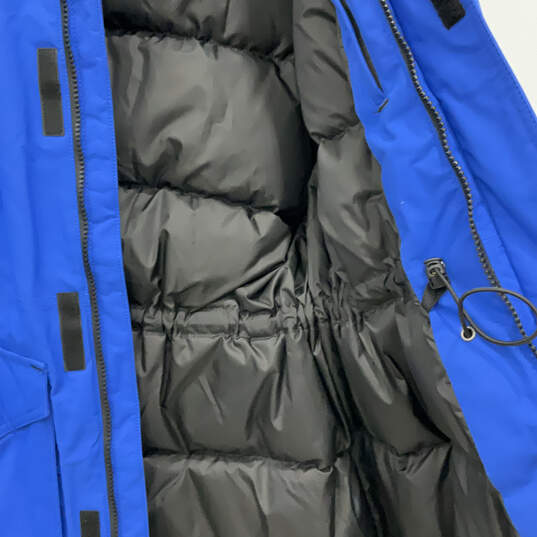 Mens Superior Down Blue Black Long Sleeve Full Zip Parka Coat Size Medium image number 4
