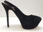 Sam Edelman Novato Black Suede Platform Slingback Peep Toe Pump Heels Shoes Size 9.5 M image number 3