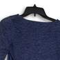 NWT The Limited Womens Blue Space Dye Round Neck Long Sleeve Blouse Top Size XS image number 4