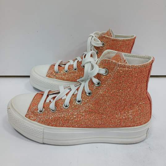 Converse Orange Sparkle Shoes Size 6.5 image number 1