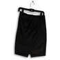 Womens Black Flat Front Elastic Waist Back Zip Short Wrap Skirt Size 0 image number 1