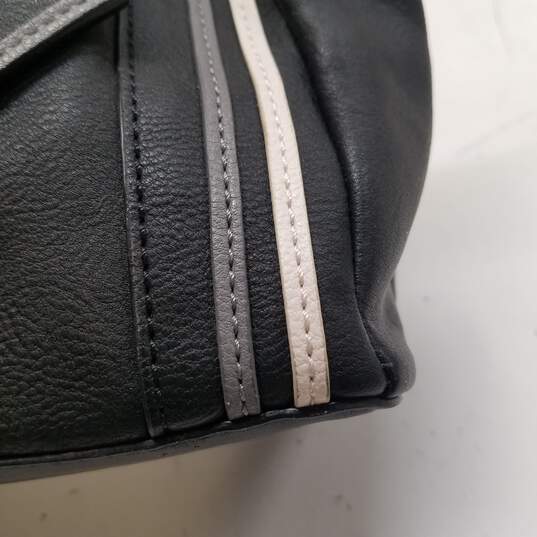 BCBGeneration Striped Black Faux Leather Shoulder Satchel Bag image number 8