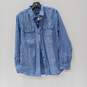 Women's Blue Long Sleeve Button-Up Size M NWT image number 1