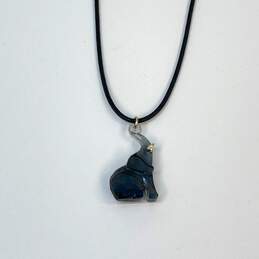 Designer Swarovski Black Cord Crystal SCS Elephant Pendant Necklace alternative image